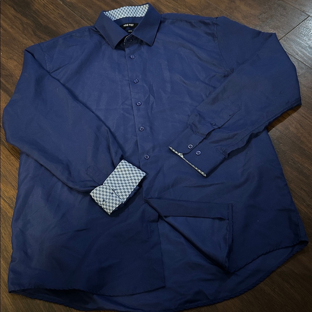 NWOT Mens Nine West XL Slim Fit Dress Shirt